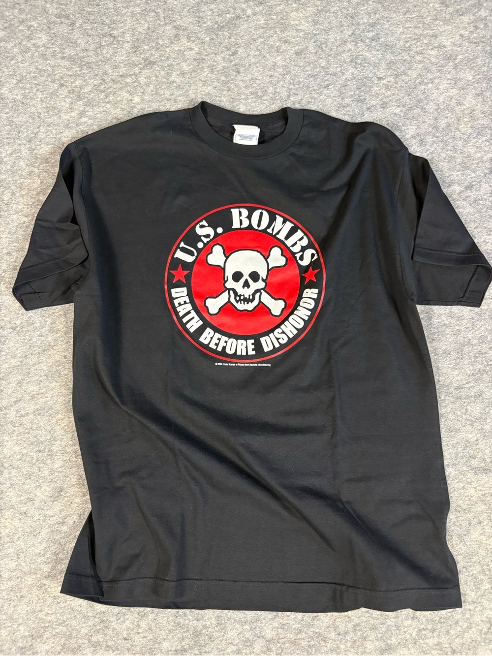 U.S. Bombs "Death Before Dishonor" Punk Rock Band Men's Black T-Shirt XL